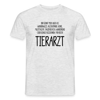 Tierarzt – ein Alleskönner, Genie, Multitalent - Männer T-Shirt - Grau meliert - Vorne - AI Model Male 178 dark (178cm)
