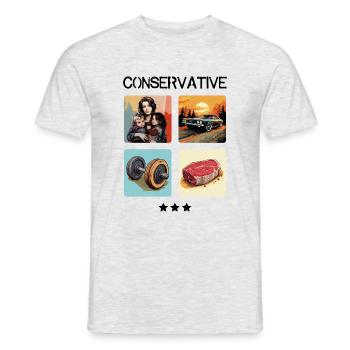 Conservative - dark - Men's T-Shirt - heather grey - Front - AI Model Male 178 dark (178cm)
