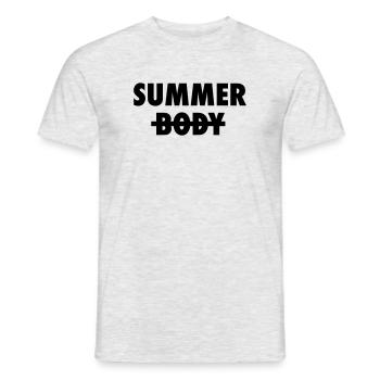Summer Body Crossed Out - Funny Holiday Slogan - Men's T-Shirt - heather grey - Front - AI Model Male 178 dark (178cm)