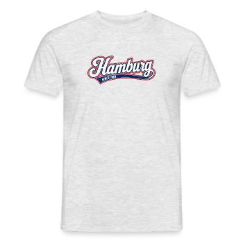 Hamburg - Hansestadt - Alster - Elbe - Michel - Männer T-Shirt - Grau meliert - Vorne - AI Model Male 178 dark (178cm)