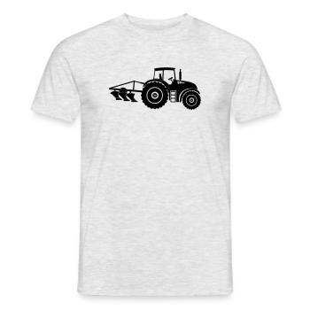 Traktor mit Pflug-Logo-Bauernhof - Männer T-Shirt - Grau meliert - Vorne - AI Model Male 178 dark (178cm)