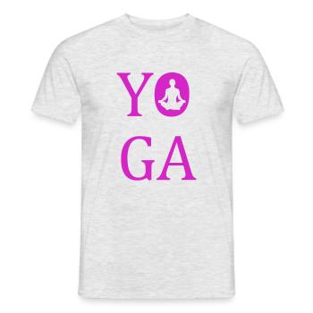 Yoga pink yoga Geschenk - Männer T-Shirt - Grau meliert - Vorne - AI Model Male 178 dark (178cm)