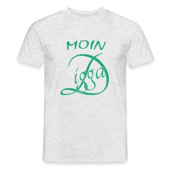 Moin Digga - Männer T-Shirt - Grau meliert - Vorne - AI Model Male 178 dark (178cm)