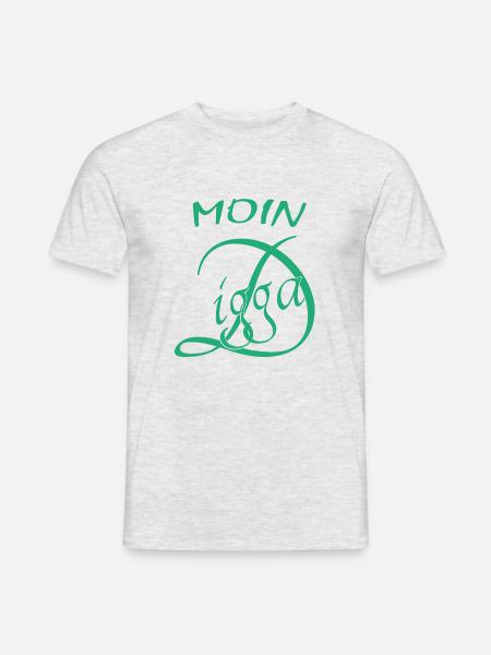 Moin Digga - Männer T-Shirt - Grau meliert