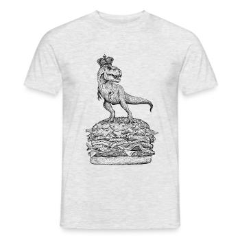 T-Rexburger - Männer T-Shirt - Grau meliert - Vorne - AI Model Male 178 dark (178cm)