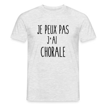 Je peux pas j'ai chorale - T-shirt homme - gris chiné - Devant - AI Model Male 178 dark (178cm)