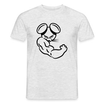 starke maus - Männer T-Shirt - Grau meliert - Vorne - AI Model Male 178 dark (178cm)
