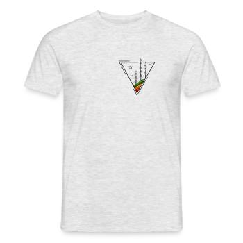 Conception de la nature | Logo de la forêt | Chemise à motif tatouage - T-shirt homme - gris chiné - Devant - AI Model Male 178 dark (178cm)