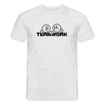 Teamarbeit 3 - Männer T-Shirt - Grau meliert - Vorne - AI Model Male 178 dark (178cm)