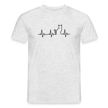 Cat Life Line - Men's T-Shirt - heather grey - Front - AI Model Male 178 dark (178cm)