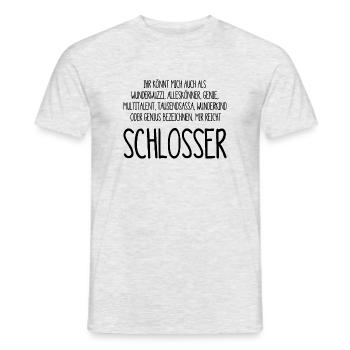 Schlosser – ein Alleskönner, Genie, Multitalent - Männer T-Shirt - Grau meliert - Vorne - AI Model Male 178 dark (178cm)