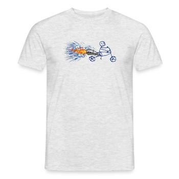 Funny Stickman Rocket Bike – Turbojet-Motor - Männer T-Shirt - Grau meliert - Vorne - AI Model Male 178 dark (178cm)