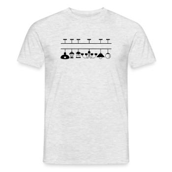 Kollektion von Pendelleuchten und Leuchten - Männer T-Shirt - Grau meliert - Vorne - AI Model Male 178 dark (178cm)