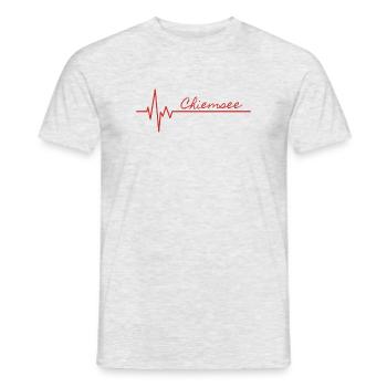 Herzschlag Design - Männer T-Shirt - Grau meliert - Vorne - AI Model Male 178 dark (178cm)