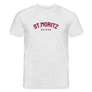 St. Moritz - Suisse - Schweiz - Swiss - Männer T-Shirt - Grau meliert - Vorne - AI Model Male 178 dark (178cm)