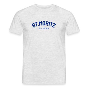 St. Moritz - Suisse - Schweiz - Swiss - Männer T-Shirt - Grau meliert - Vorne - AI Model Male 178 dark (178cm)