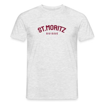 St. Moritz - Suisse - Schweiz - Swiss - Männer T-Shirt - Grau meliert - Vorne - AI Model Male 178 dark (178cm)