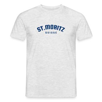 St. Moritz - Suisse - Schweiz - Swiss - Männer T-Shirt - Grau meliert - Vorne - AI Model Male 178 dark (178cm)