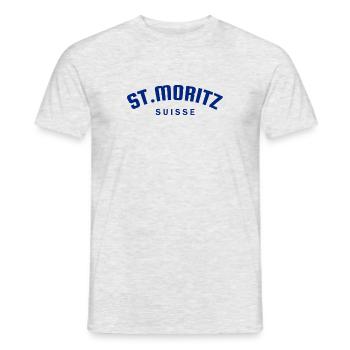 St. Moritz - Suisse - Schweiz - Swiss - Männer T-Shirt - Grau meliert - Vorne - AI Model Male 178 dark (178cm)
