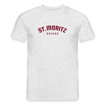 St. Moritz - Suisse - Schweiz - Swiss - Männer T-Shirt - Grau meliert - Vorne - AI Model Male 178 dark (178cm)