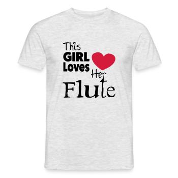 This Girl Loves Her Flute - T-shirt homme - gris chiné - Devant - AI Model Male 178 dark (178cm)