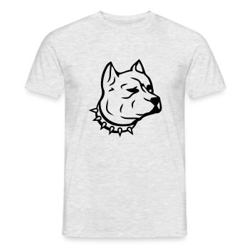 pit_dog_c1 - Männer T-Shirt - Grau meliert - Vorne - AI Model Male 178 dark (178cm)