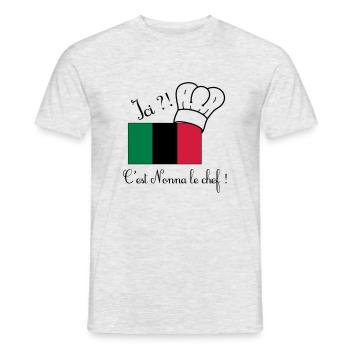 Nonna le chef - T-shirt homme - gris chiné - Devant - AI Model Male 178 dark (178cm)