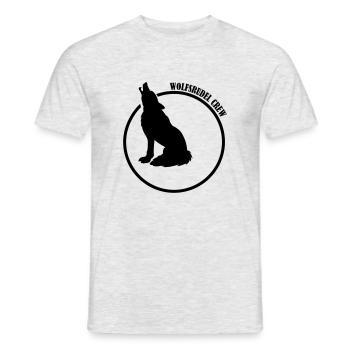 wolfsrudel_crew_01 - Männer T-Shirt - Grau meliert - Vorne - AI Model Male 178 dark (178cm)