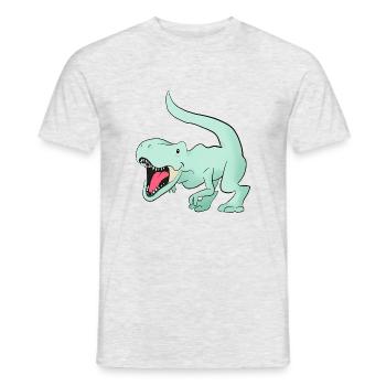 cute mint green t rex dinosaur - Men's T-Shirt - heather grey - Front - AI Model Male 178 dark (178cm)