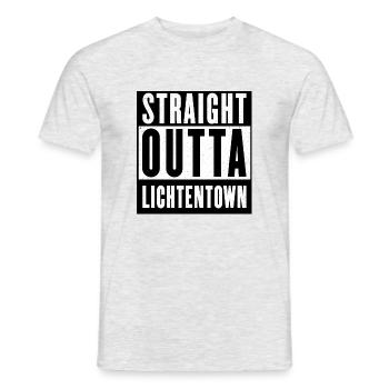 Straight Outta Lichtentown - Männer T-Shirt - Grau meliert - Vorne - AI Model Male 178 dark (178cm)