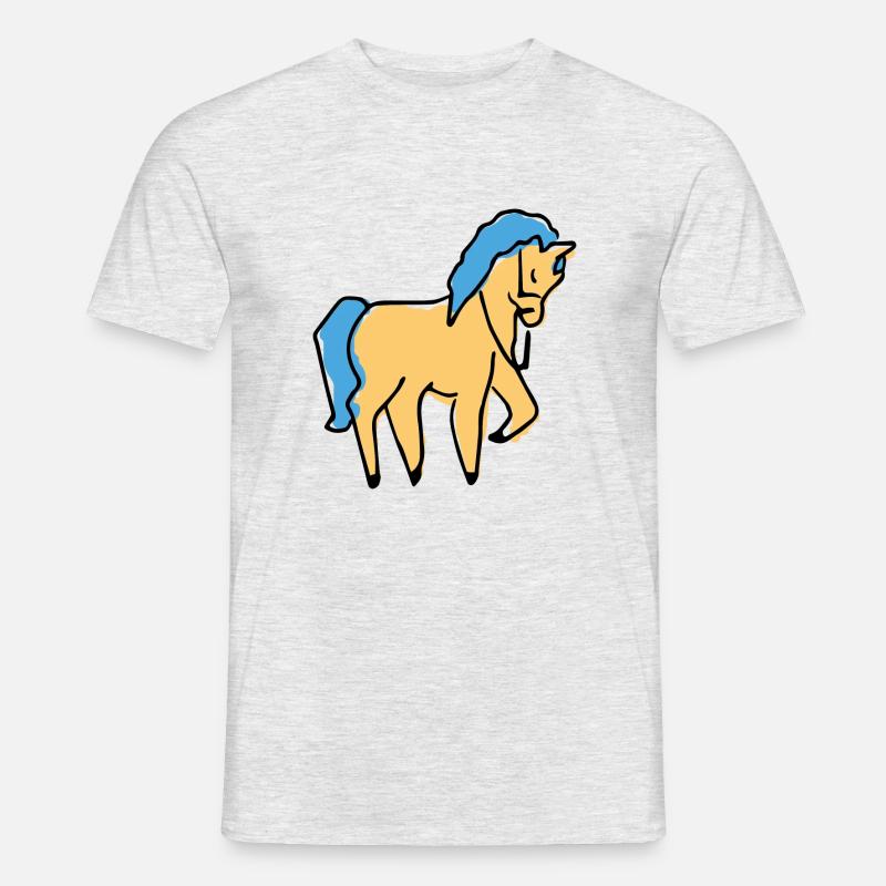 Pferdchen - Männer T-Shirt - Grau meliert