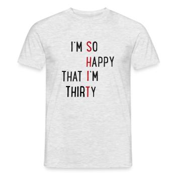 30e anniversaire - T-shirt homme - gris chiné - Devant - AI Model Male 178 dark (178cm)
