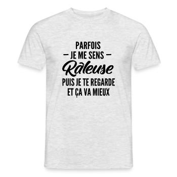 humour femme râleuse / parfois je me sens râleuse - T-shirt homme - gris chiné - Devant - AI Model Male 178 dark (178cm)