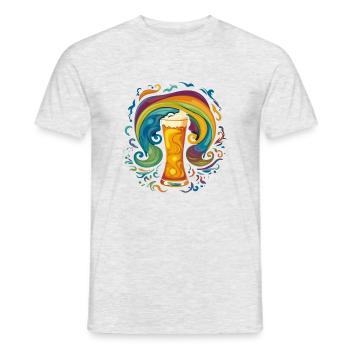 Cooles Buntes Bier Motiv - Männer T-Shirt - Grau meliert - Vorne - AI Model Male 178 dark (178cm)