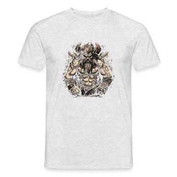 Nordisches Skandinavien Retro Wikinger Mystische Mythologie - Männer T-Shirt - Grau meliert - Vorne - AI Model Male 178 dark (178cm)