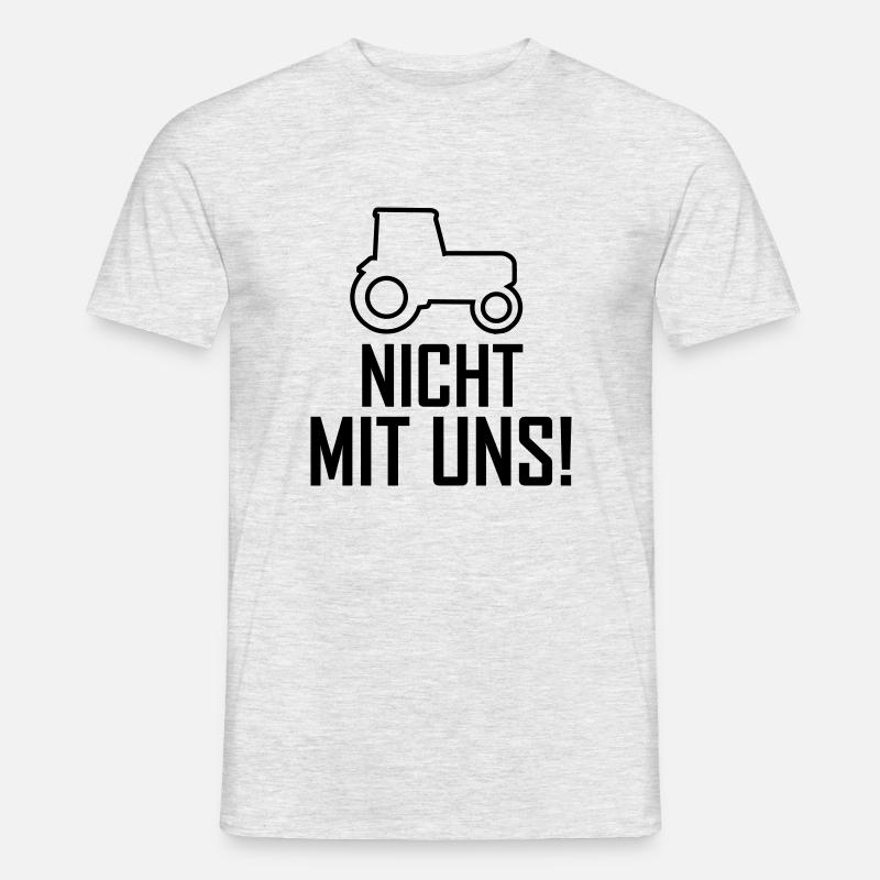 Nicht mit uns Traktor Landwirtschaf - Männer T-Shirt - Grau meliert