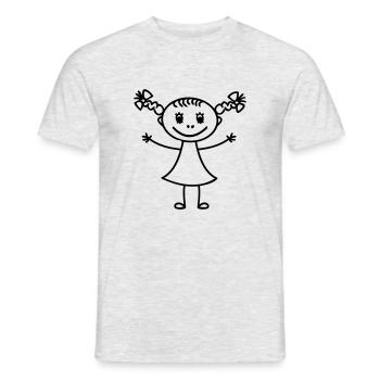 kinder t-shirt für mädchen-einfach selber gestalte - Männer T-Shirt - Grau meliert - Vorne - AI Model Male 178 dark (178cm)