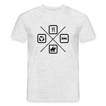 Der Lebenszyklus eines Reiters, Reiter, Reiten - Männer T-Shirt - Grau meliert - Vorne - AI Model Male 178 dark (178cm)
