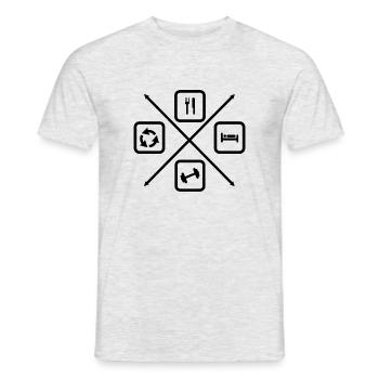 The Life Cycle of a Bodybuilder, Bodybuilding - Men's T-Shirt - heather grey - Front - AI Model Male 178 dark (178cm)