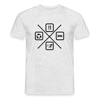 The Life Cycle of a Runner,Running - Men's T-Shirt - heather grey - Front - AI Model Male 178 dark (178cm)