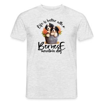 Berner Sennenhund - Männer T-Shirt - Grau meliert - Vorne - AI Model Male 178 dark (178cm)