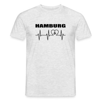 Hamburg - Männer T-Shirt - Grau meliert - Vorne - AI Model Male 178 dark (178cm)