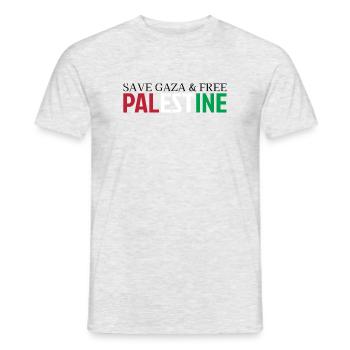 Save Gaza Free Palestine - Männer T-Shirt - Grau meliert - Vorne - AI Model Male 178 dark (178cm)