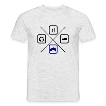 Le cycle de vie d’un gamer, gamer, gaming - T-shirt homme - gris chiné - Devant - AI Model Male 178 dark (178cm)