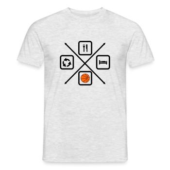 Life cycle of a basketball player,Basketball - Men's T-Shirt - heather grey - Front - AI Model Male 178 dark (178cm)