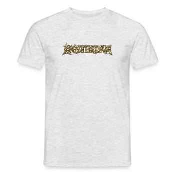 AMSTERDAM Totenschädel-Schrift - Männer T-Shirt - Grau meliert - Vorne - AI Model Male 178 dark (178cm)