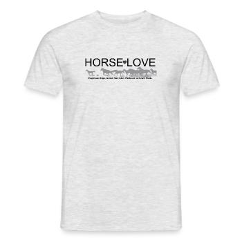 Horselove - Pferden gehört mein Herz  - Männer T-Shirt - Grau meliert - Vorne - AI Model Male 178 dark (178cm)