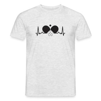 Heartbeat Table Tennis Bat ECG Ping Pong - Men's T-Shirt - heather grey - Front - AI Model Male 178 dark (178cm)