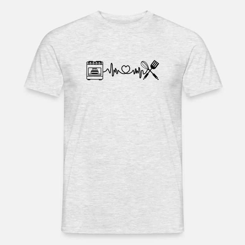 Cardio Herzfrequenz Küchenofen - Männer T-Shirt - Grau meliert
