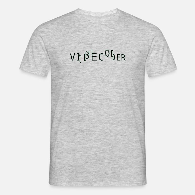 vibecoder_mono bug - T-shirt Homme - gris chiné